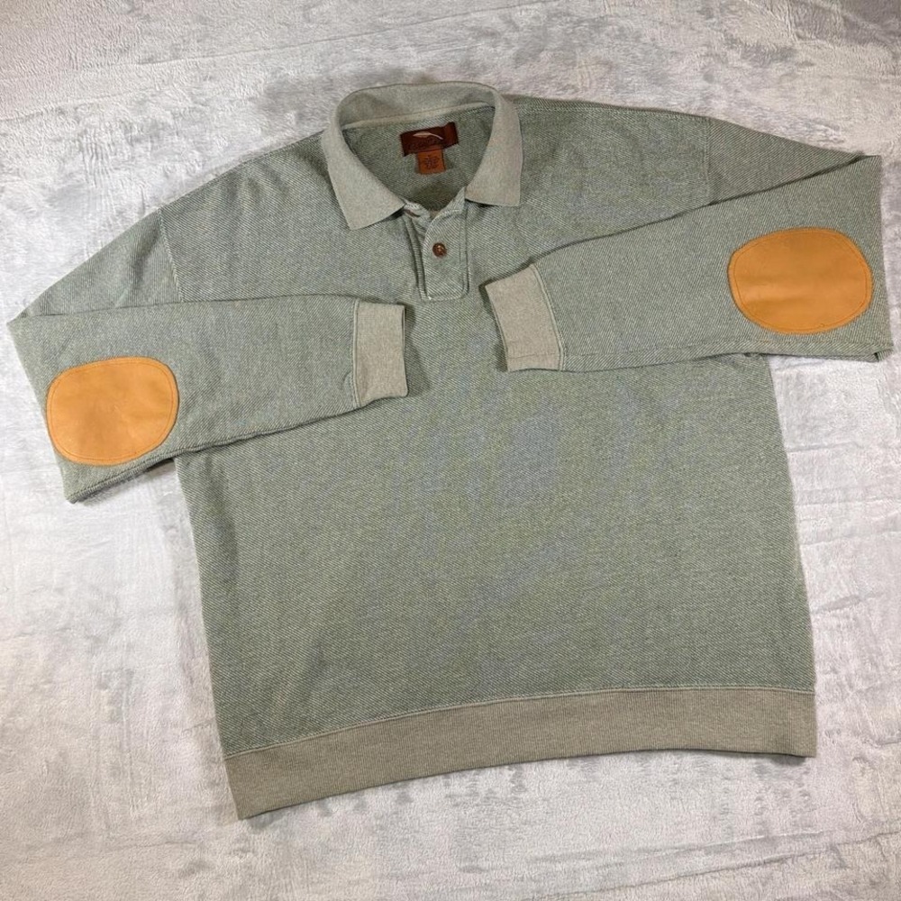 Vintage Bob Timberlake Elbow Patch Rugby Shirt | Sage Green‎ | XL